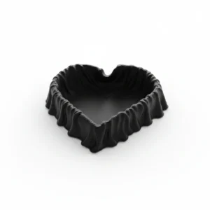 Bol Decorativ Formă Inimă Design Drapat - culoare black studio, produs imprimat 3D Vibecraft