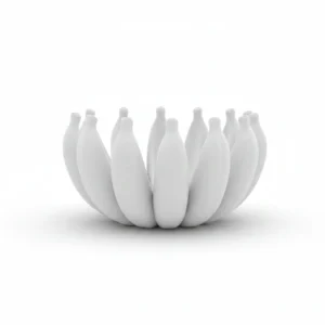 Bol Decorativ cu Design Organic Inspirat din Natură - culoare white studio, produs imprimat 3D Vibecraft