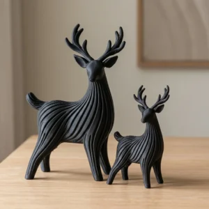 vibecraft_Figurină_decorativă_căprioară_stil_Japandi_black_scene