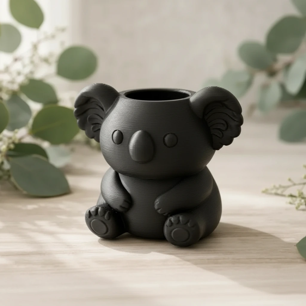 Mini Ghiveci Decorativ Koala pentru Plante Mici - Suport Adorabil - imagine 2