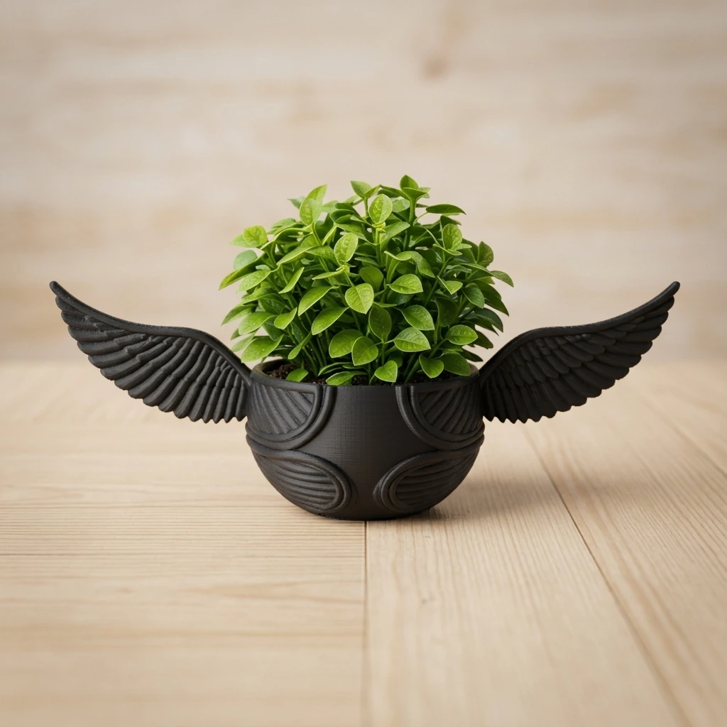 Mini ghiveci decorativ cu aripi pentru plante suculente - imagine 2