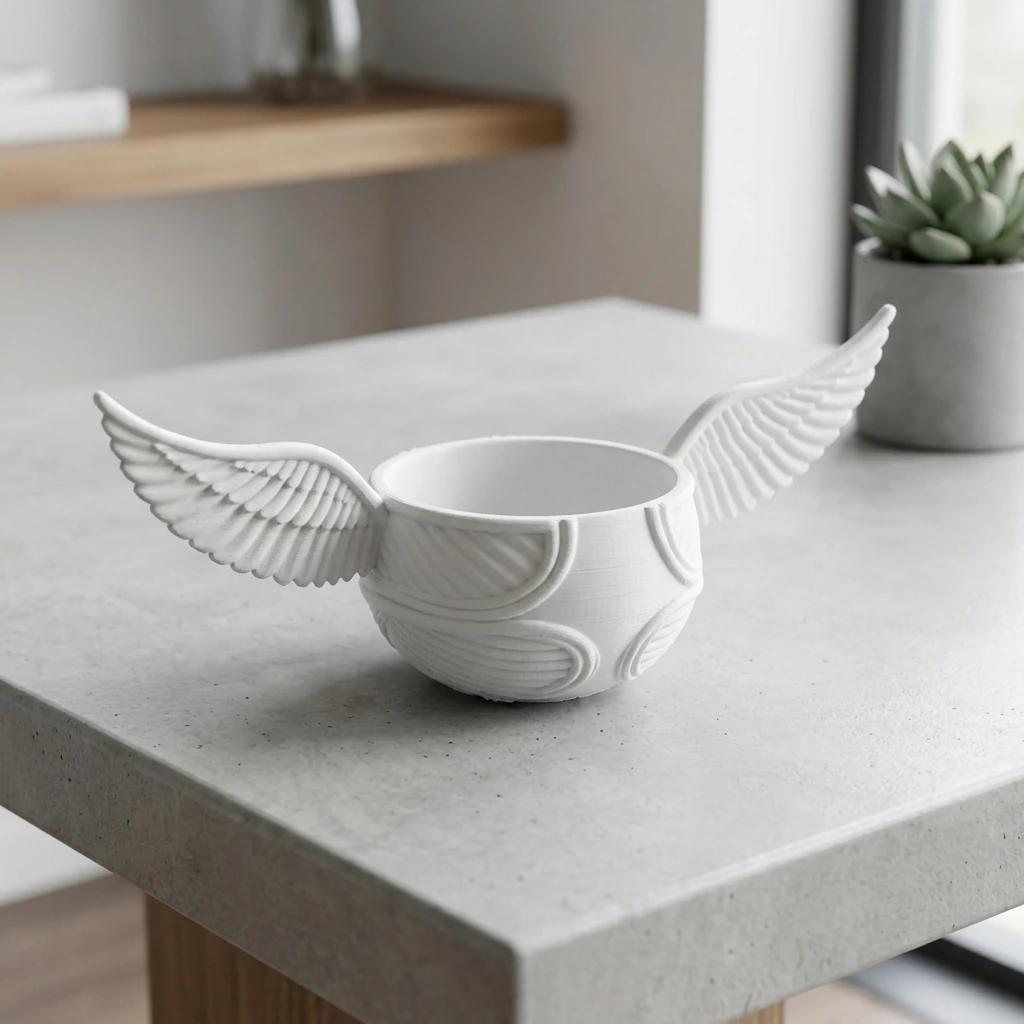 Mini ghiveci decorativ cu aripi pentru plante suculente