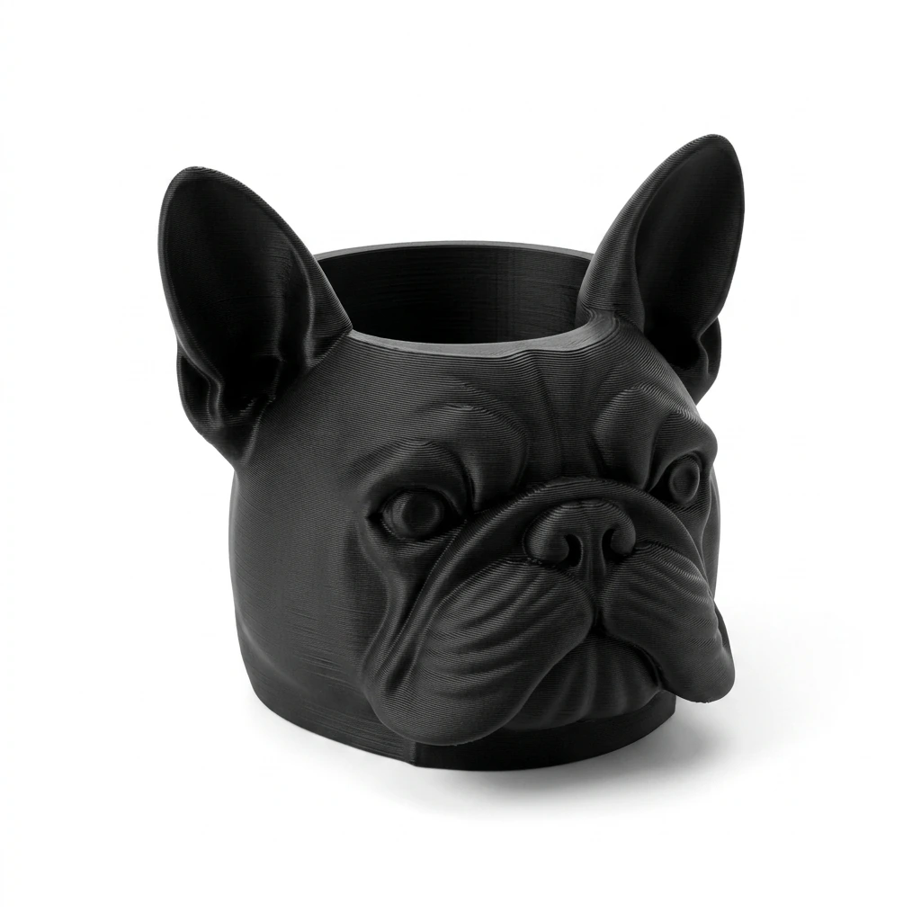 Mini ghiveci decorativ cu forma de cap de buldog - imagine 3