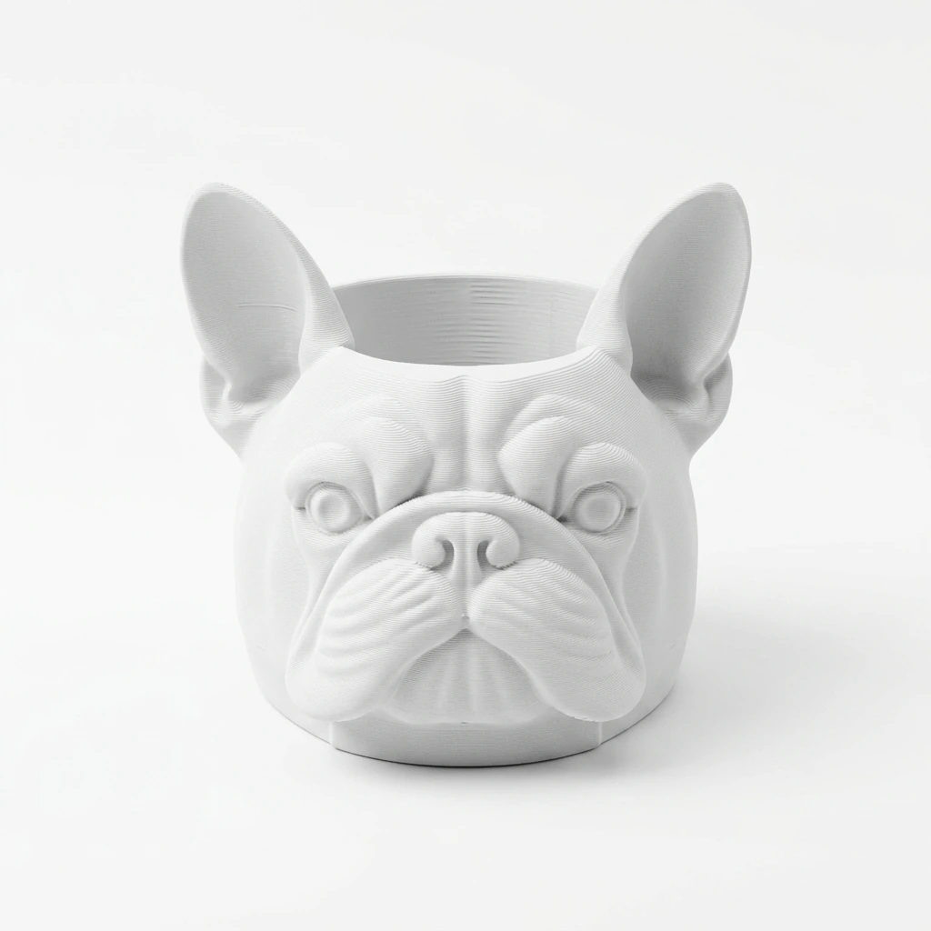 Mini ghiveci decorativ cu forma de cap de buldog - imagine 4