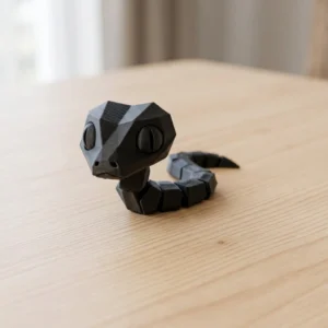 vibecraft_Sculptură_decorativă_șarpe_cu_design_geometric_black_scene