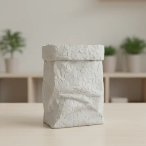 Suport Pixuri Imprimat 3D – Design Original Pungă de Hârtie pentru Birou