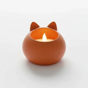 Mini Lampă de veghe LED decorativă, model felină, pentru ambianță relaxantă - Orange compozit mat, imprimare 3D Vibecraft
