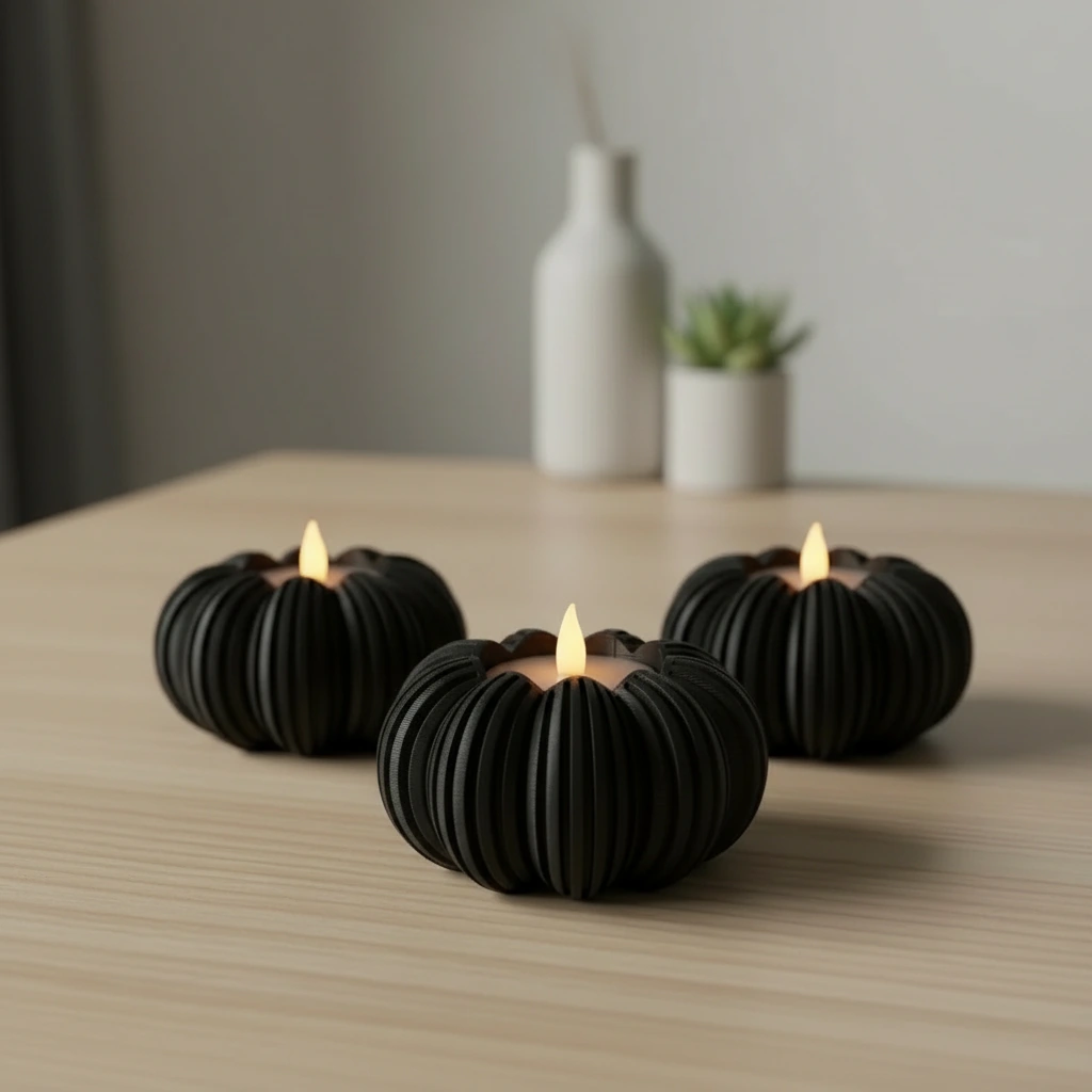 Mini Lampă de veghe decorativă cu design modern - Negru compozit mat, imprimare 3D Vibecraft