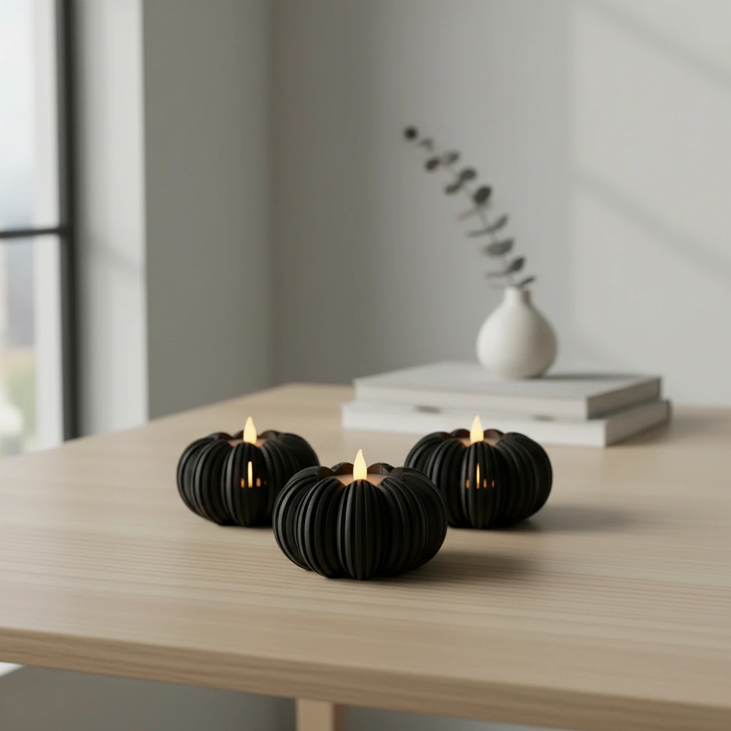 Mini Lampă de veghe decorativă cu design modern - Negru compozit mat, imprimare 3D Vibecraft