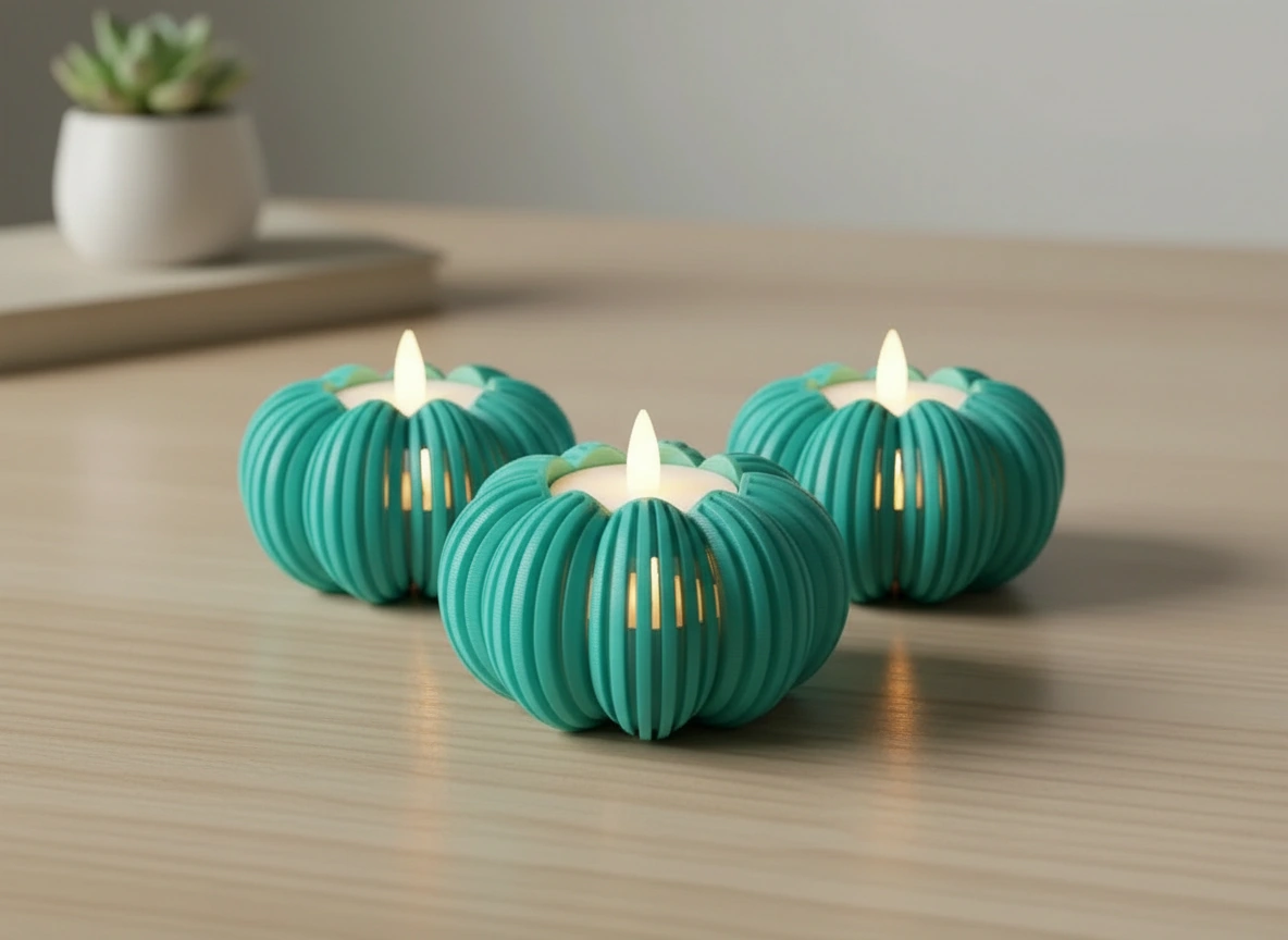 Mini Lampă de veghe decorativă cu design modern - culoare Albastru verzui, imprimare 3D Vibecraft
