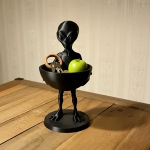 Bol Decorativ Organizator Figurina Extraterestru Imprimat 3D - culoare black scene, produs imprimat 3D Vibecraft