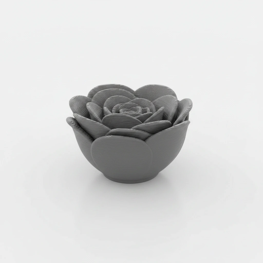 Set 3 Trandafiri Decorativi Imprimare 3D Obiect Ornamental - culoare vibecraft Set 3 Trandafiri Decorativi Imprimare 3D Obiect Ornamental gray studio, produs imprimat 3D Vibecraft
