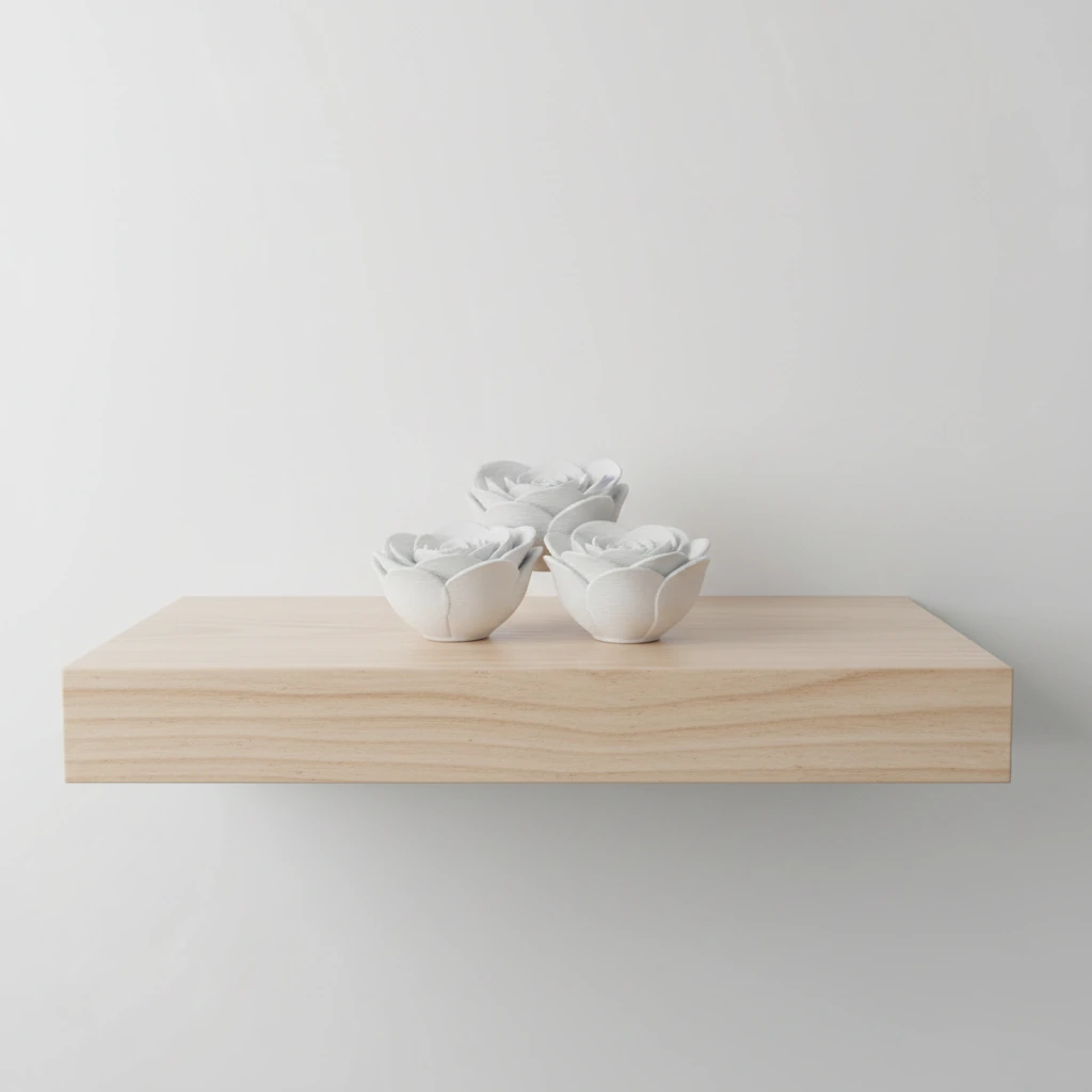 Set 3 Trandafiri Decorativi Imprimare 3D Obiect Ornamental - culoare white studio, produs imprimat 3D Vibecraft
