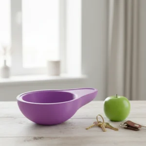 Bol decorativ formă avocado, 17 cm, imprimare 3D, plastic - culoare Mov, imprimare 3D Vibecraft