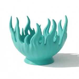 Bol Decorativ Flacără, Imprimat 3D, Suport Obiecte Mici, Design Modern - culoare vibecraft Bol Decorativ Flacără, Imprimat 3D, Suport Obiecte Mici, Design teal studio, produs imprimat 3D Vibecraft