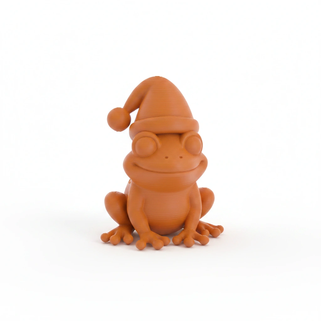 Figurină Decorativă Broască cu Căciulă, 5 cm - culoare Portocaliu, imprimare 3D Vibecraft