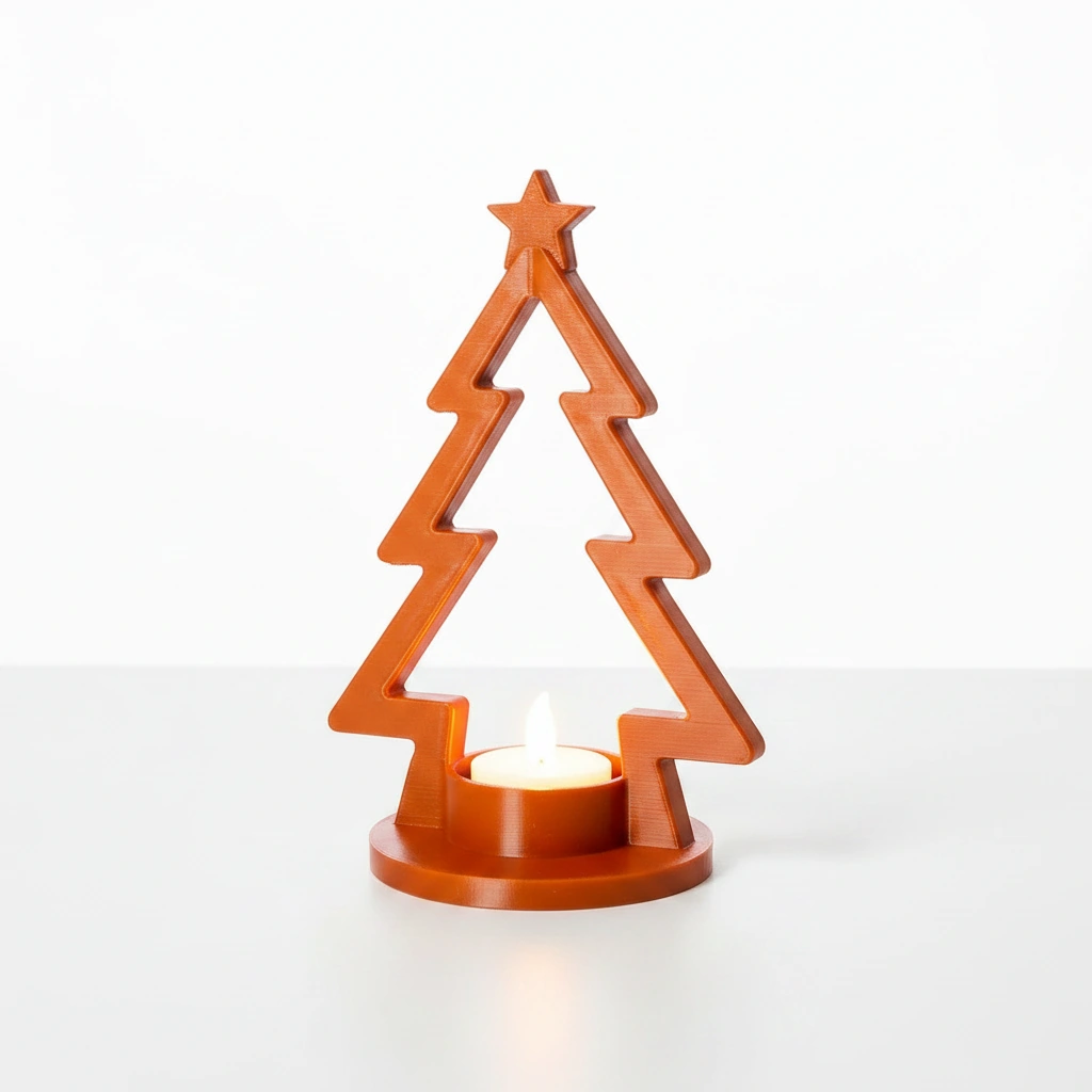 Mini Lampă de veghe LED decorativă în formă de brad stilizat - Orange compozit fibra de carbon, imprimare 3D Vibecraft