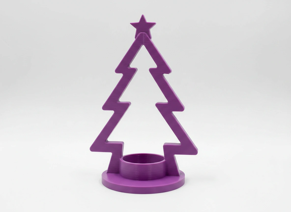 Mini Lampă de veghe LED decorativă în formă de brad stilizat - culoare Mov, imprimare 3D Vibecraft