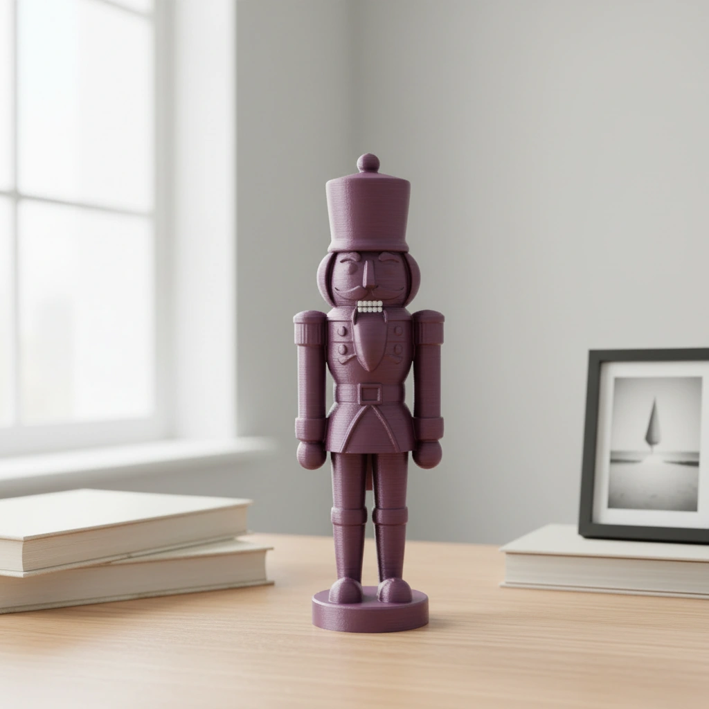 Figurină Decorativă Nutcracker Tradițional 15 cm - Imprimare 3D Plastic - culoare vibecraft Figurină Decorativă Nutcracker Tradițional 15 cm - Imprimare 3D cf purple red scene, produs imprimat 3D Vibecraft