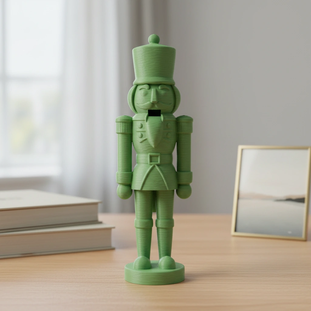 Figurină Decorativă Nutcracker Tradițional 15 cm - Imprimare 3D Plastic - culoare vibecraft Figurină Decorativă Nutcracker Tradițional 15 cm - Imprimare 3D green scene, produs imprimat 3D Vibecraft