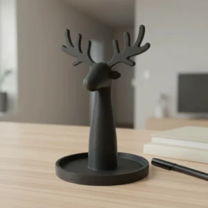 Suport Organizator Bijuterii Decorativ Forma Cerb - Negru compozit fibra de carbon, imprimare 3D Vibecraft