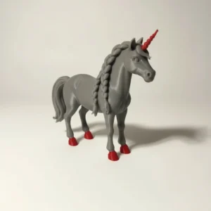 Figurina Unicorn Decorativa pentru Birou Imprimata 3D - culoare Gri, imprimare 3D Vibecraft
