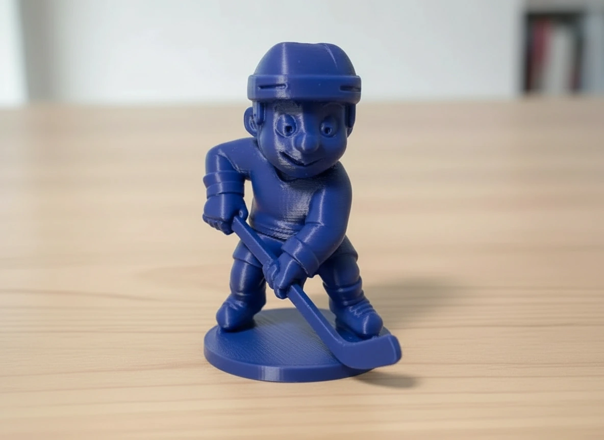 Figurină Jucător Hochei Stil Cartoon Decor Sportiv - culoare Albastru, imprimare 3D Vibecraft