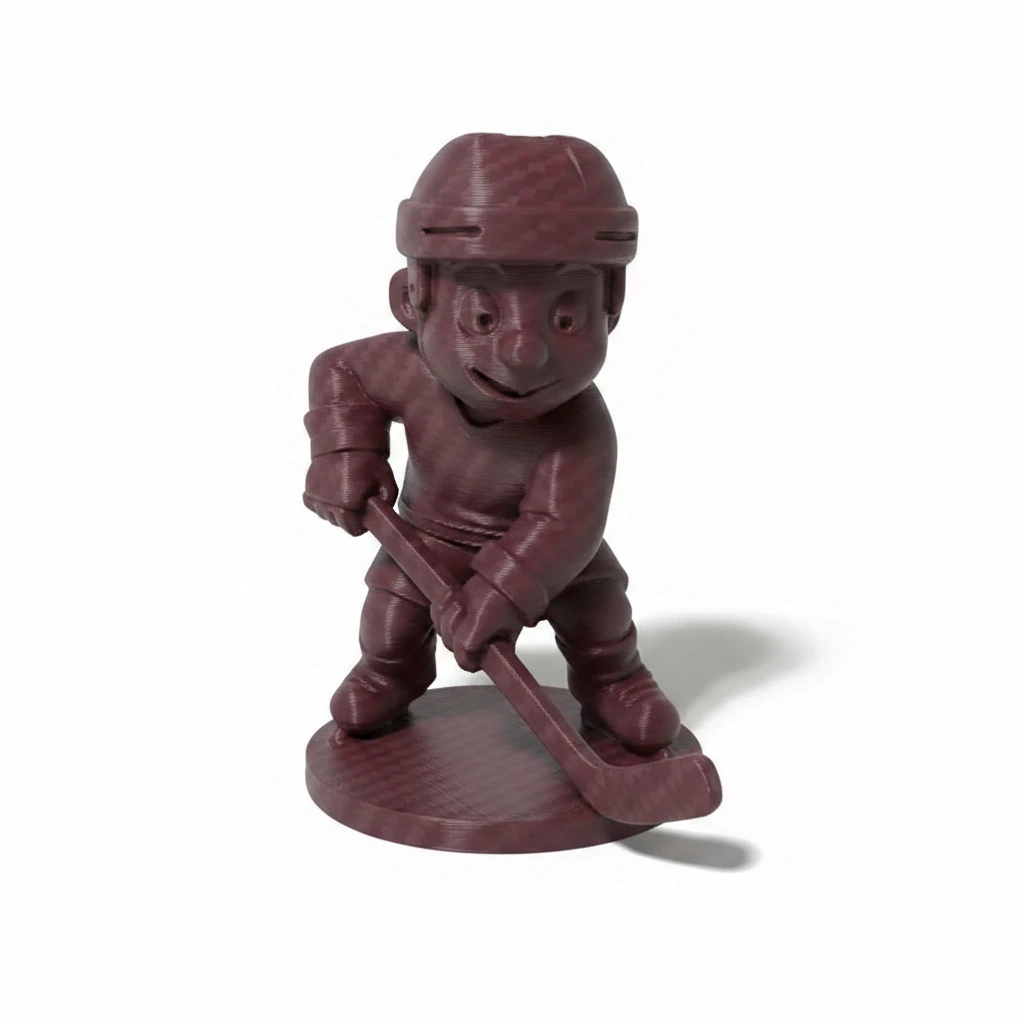 Figurină Jucător Hochei Stil Cartoon Decor Sportiv - Purple red compozit fibra de carbon, imprimare 3D Vibecraft