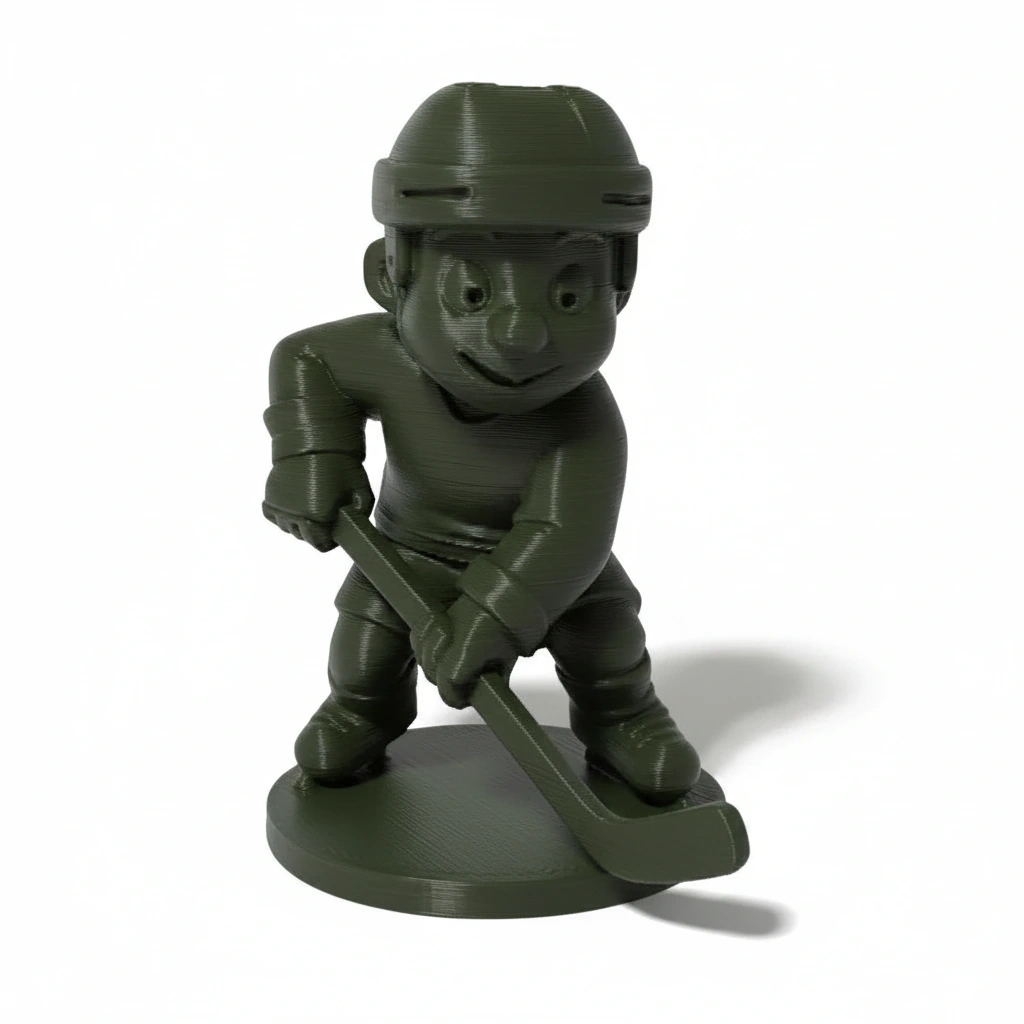 Figurină Jucător Hochei Stil Cartoon Decor Sportiv - culoare Verde, imprimare 3D Vibecraft