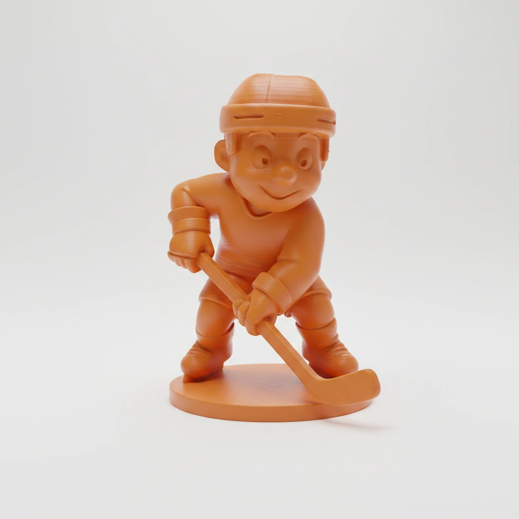 Figurină Jucător Hochei Stil Cartoon Decor Sportiv - culoare Portocaliu, imprimare 3D Vibecraft