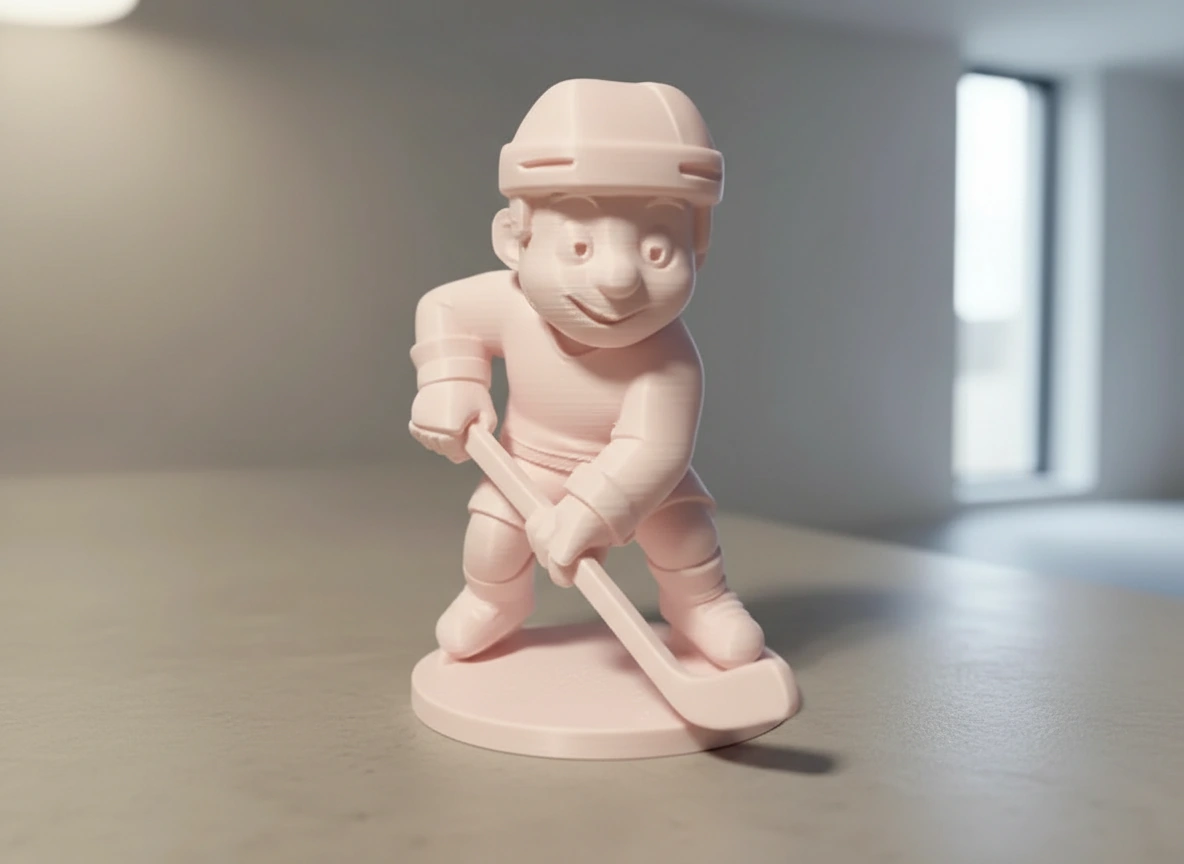 Figurină Jucător Hochei Stil Cartoon Decor Sportiv - culoare Roz, imprimare 3D Vibecraft