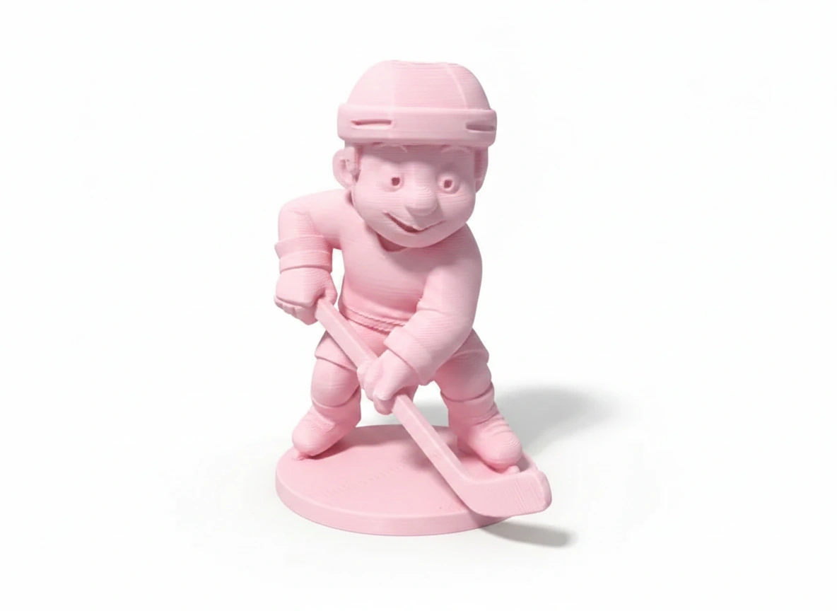 Figurină Jucător Hochei Stil Cartoon Decor Sportiv - culoare Roz, imprimare 3D Vibecraft