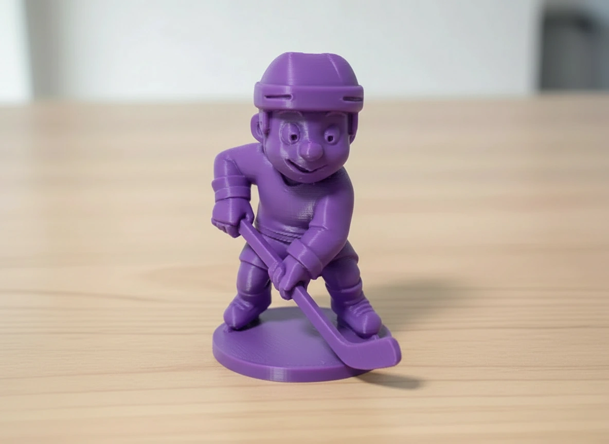 Figurină Jucător Hochei Stil Cartoon Decor Sportiv - culoare Mov, imprimare 3D Vibecraft