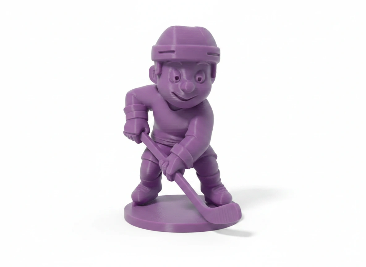 Figurină Jucător Hochei Stil Cartoon Decor Sportiv - culoare Mov, imprimare 3D Vibecraft