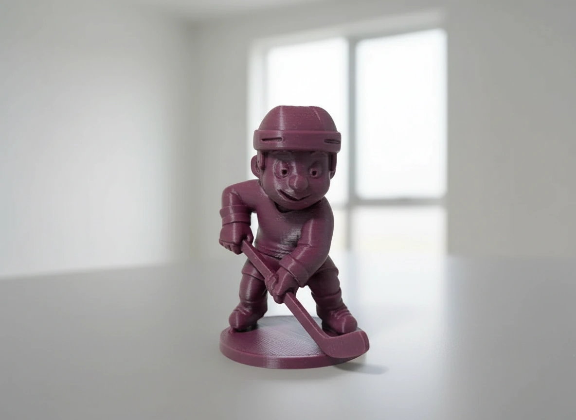 Figurină Jucător Hochei Stil Cartoon Decor Sportiv - culoare Roșu, imprimare 3D Vibecraft