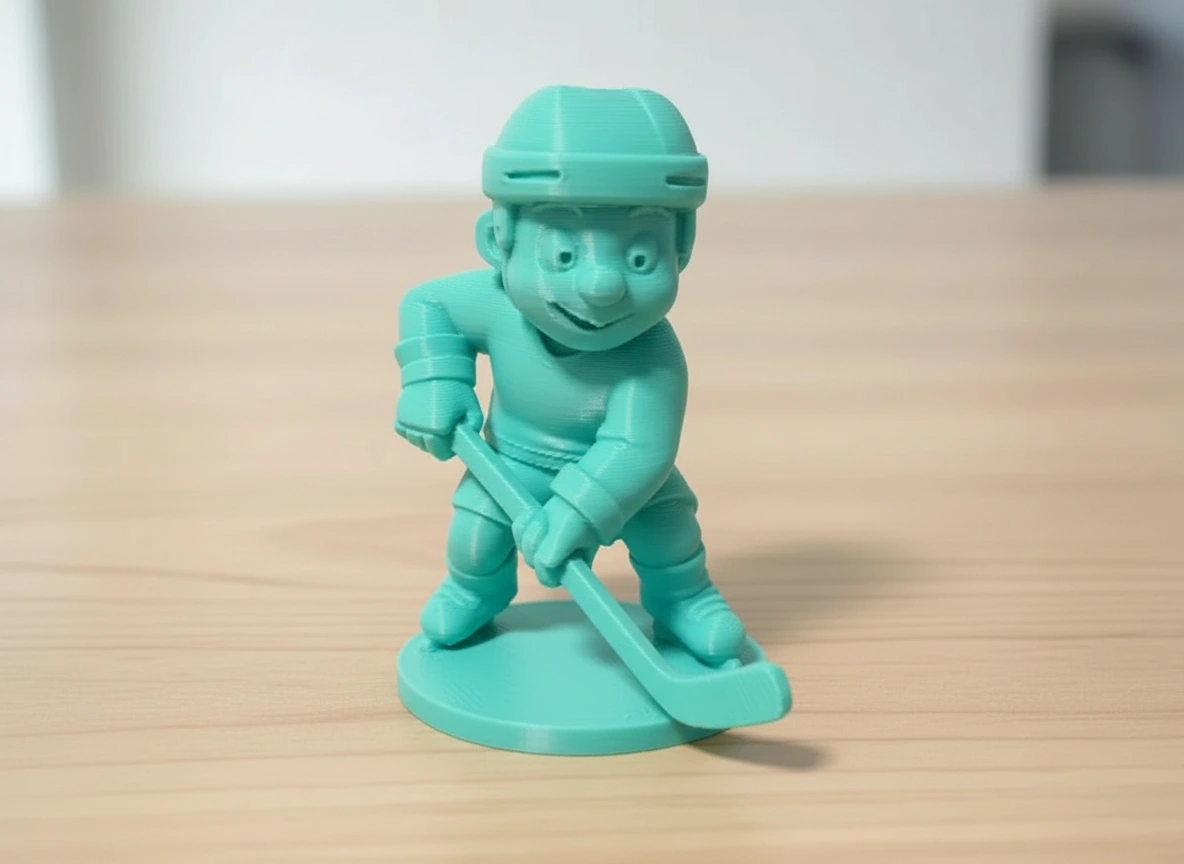 Figurină Jucător Hochei Stil Cartoon Decor Sportiv - culoare Albastru verzui, imprimare 3D Vibecraft
