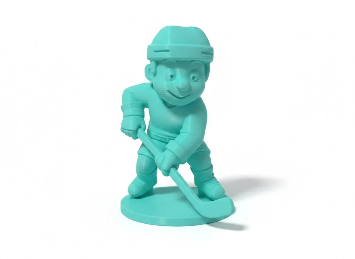 Figurină Jucător Hochei Stil Cartoon Decor Sportiv - culoare Albastru verzui, imprimare 3D Vibecraft
