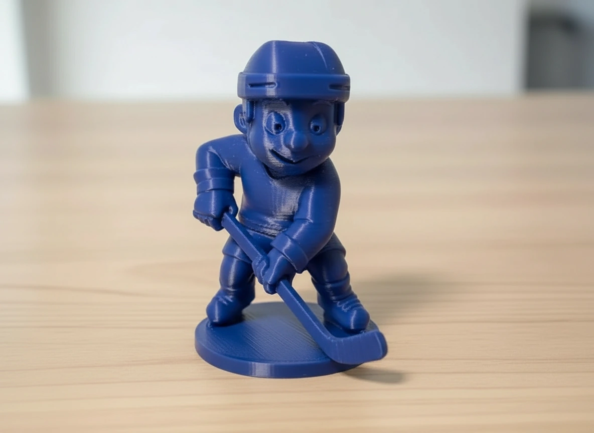 Figurină Jucător Hochei Stil Cartoon Decor Sportiv - culoare vibecraft Figurină Jucător Hochei Stil Cartoon Decor Sportiv blue scene, produs imprimat 3D Vibecraft