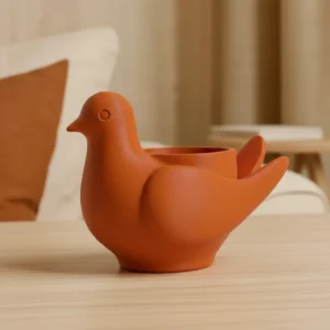 Ghiveci Decorativ Mini, Forma Pasare, Design Modern - Orange compozit fibra de carbon, imprimare 3D Vibecraft