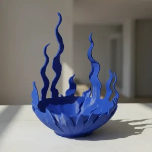 Bol Decorativ Organic Imprimat 3D Inspirat din Natură - culoare vibecraft Bol Decorativ Organic Imprimat 3D Inspirat din Natură blue lifestyle, produs imprimat 3D Vibecraft