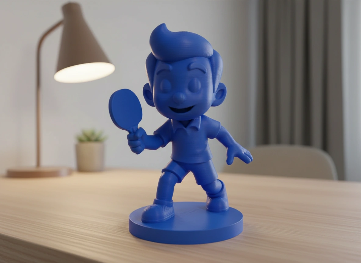 Figurină Decorativă Jucător Tenis de Masă, Obiect Decor Sportiv - culoare Albastru, imprimare 3D Vibecraft
