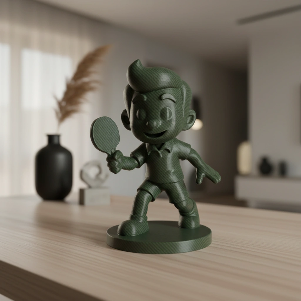 Figurină Decorativă Jucător Tenis de Masă, Obiect Decor Sportiv - Olive green compozit fibra de carbon, imprimare 3D Vibecraft