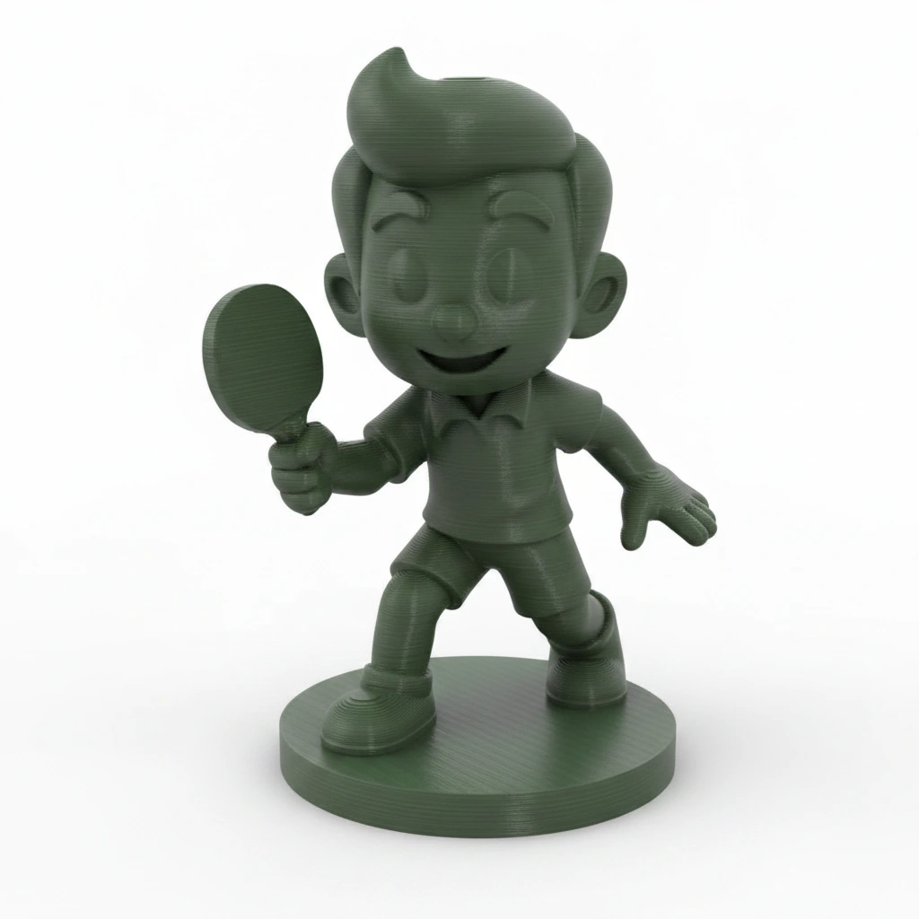 Figurină Decorativă Jucător Tenis de Masă, Obiect Decor Sportiv - Olive green compozit fibra de carbon, imprimare 3D Vibecraft