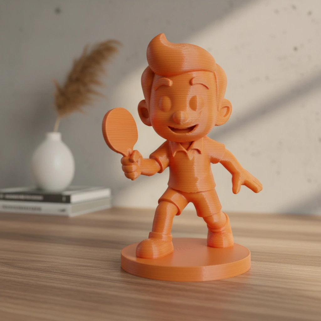 Figurină Decorativă Jucător Tenis de Masă, Obiect Decor Sportiv - Orange compozit fibra de carbon, imprimare 3D Vibecraft
