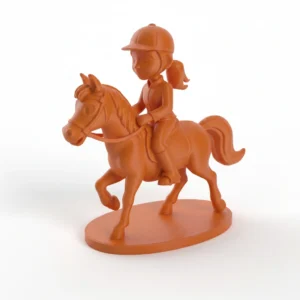 Figurină Decorativă Călăreț pe Cal, Design Stil Cartoon, Imprimată 3D - Orange compozit fibra de carbon, imprimare 3D Vibecraft