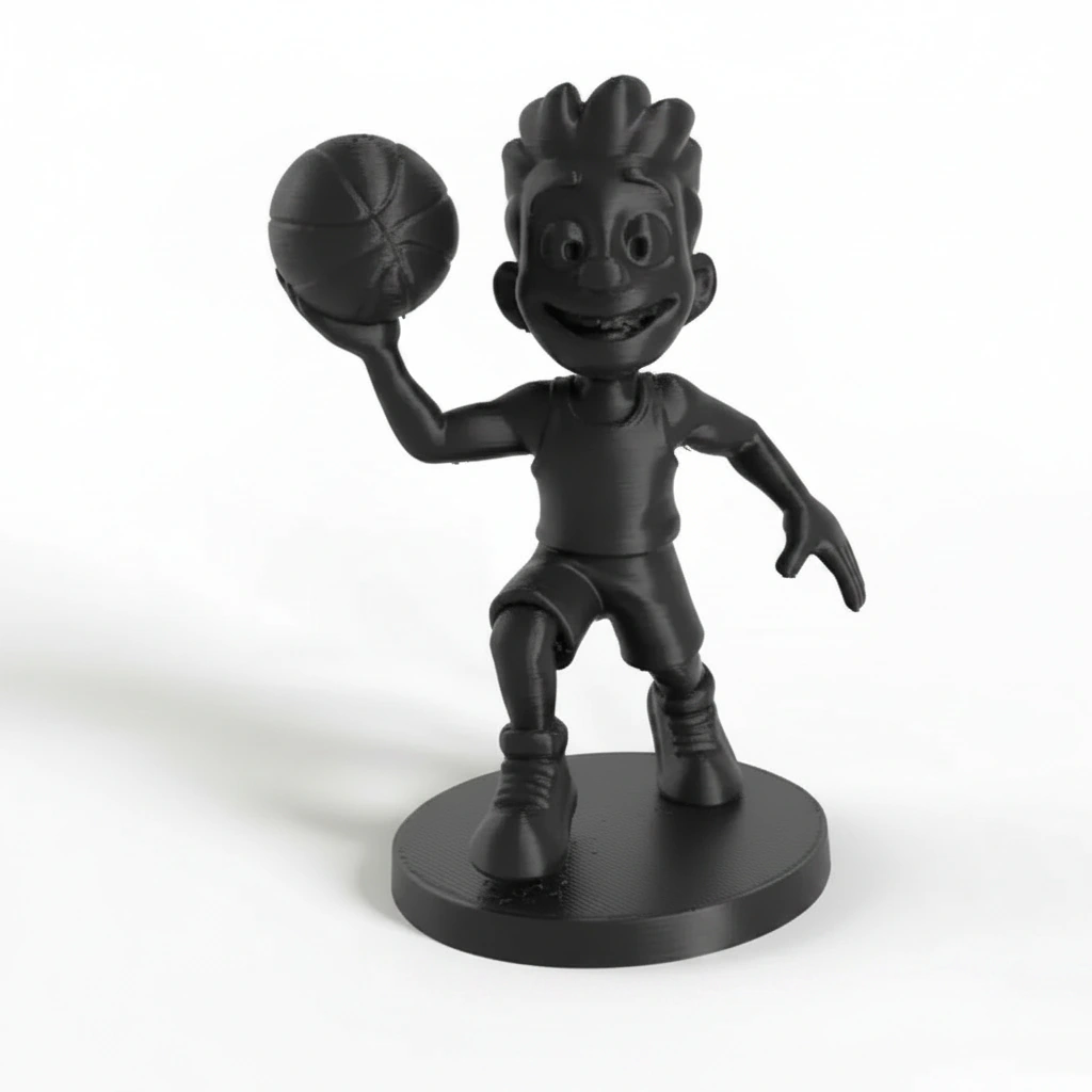 Figurină Jucător Baschet Stil Desen Animat Decor Birou Sportiv - Negru compozit fibra de carbon, imprimare 3D Vibecraft