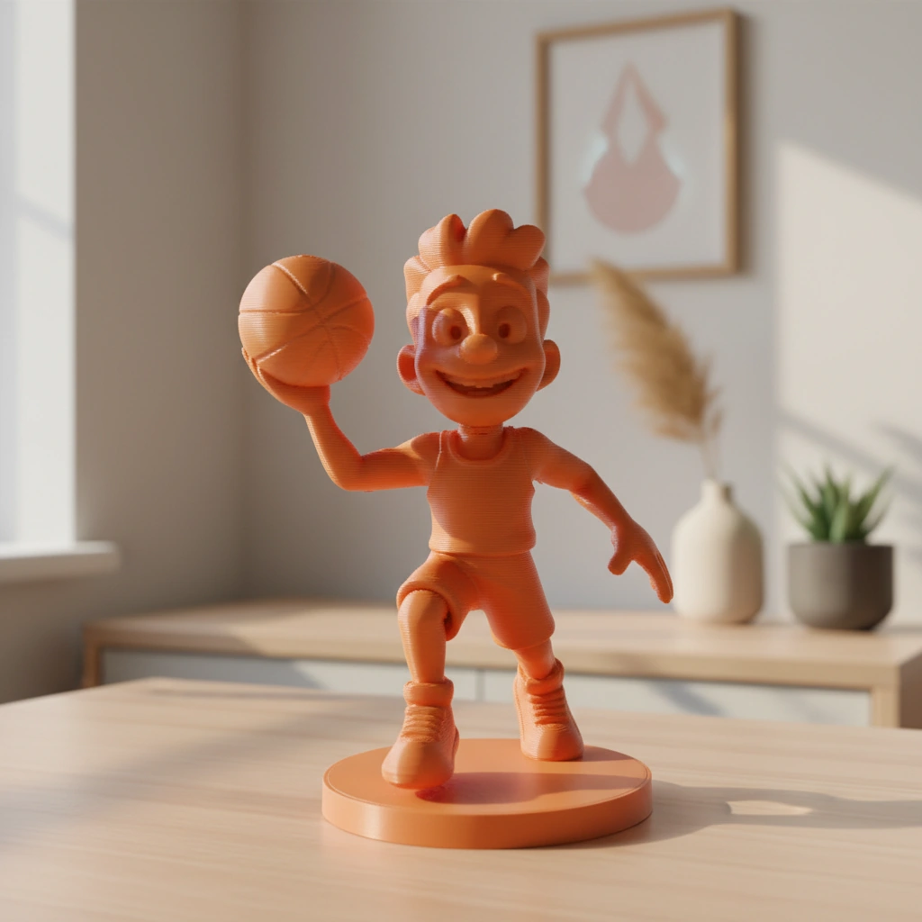Figurină Jucător Baschet Stil Desen Animat Decor Birou Sportiv - Orange compozit fibra de carbon, imprimare 3D Vibecraft