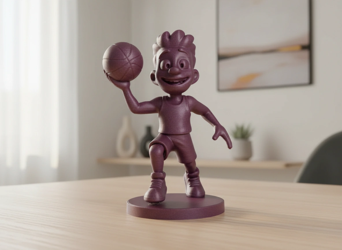 Figurină Jucător Baschet Stil Desen Animat Decor Birou Sportiv - Purple red compozit fibra de carbon, imprimare 3D Vibecraft