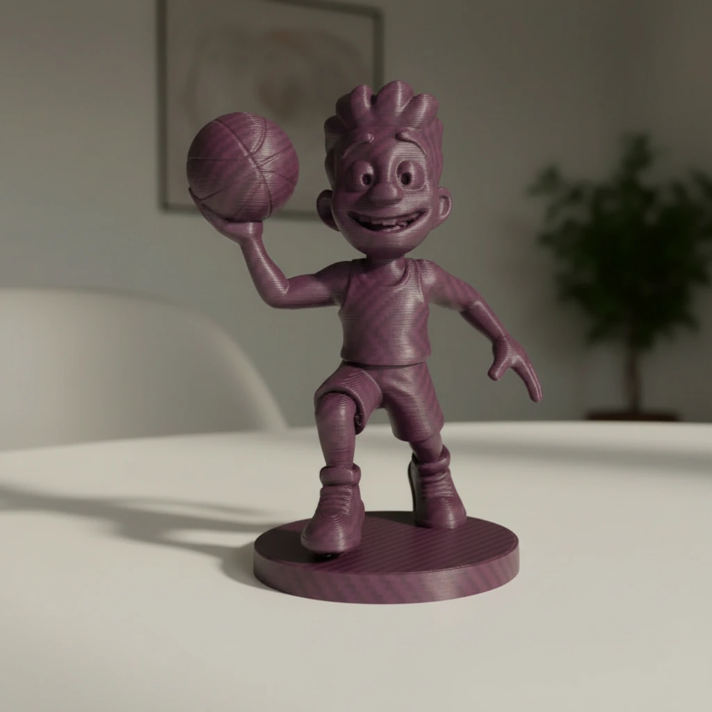 Figurină Jucător Baschet Stil Desen Animat Decor Birou Sportiv - Purple red compozit fibra de carbon, imprimare 3D Vibecraft
