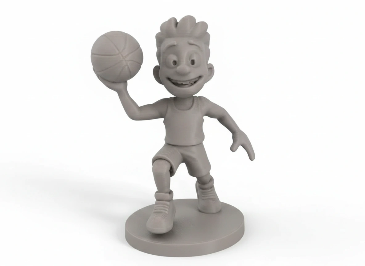 Figurină Jucător Baschet Stil Desen Animat Decor Birou Sportiv - culoare Gri, imprimare 3D Vibecraft